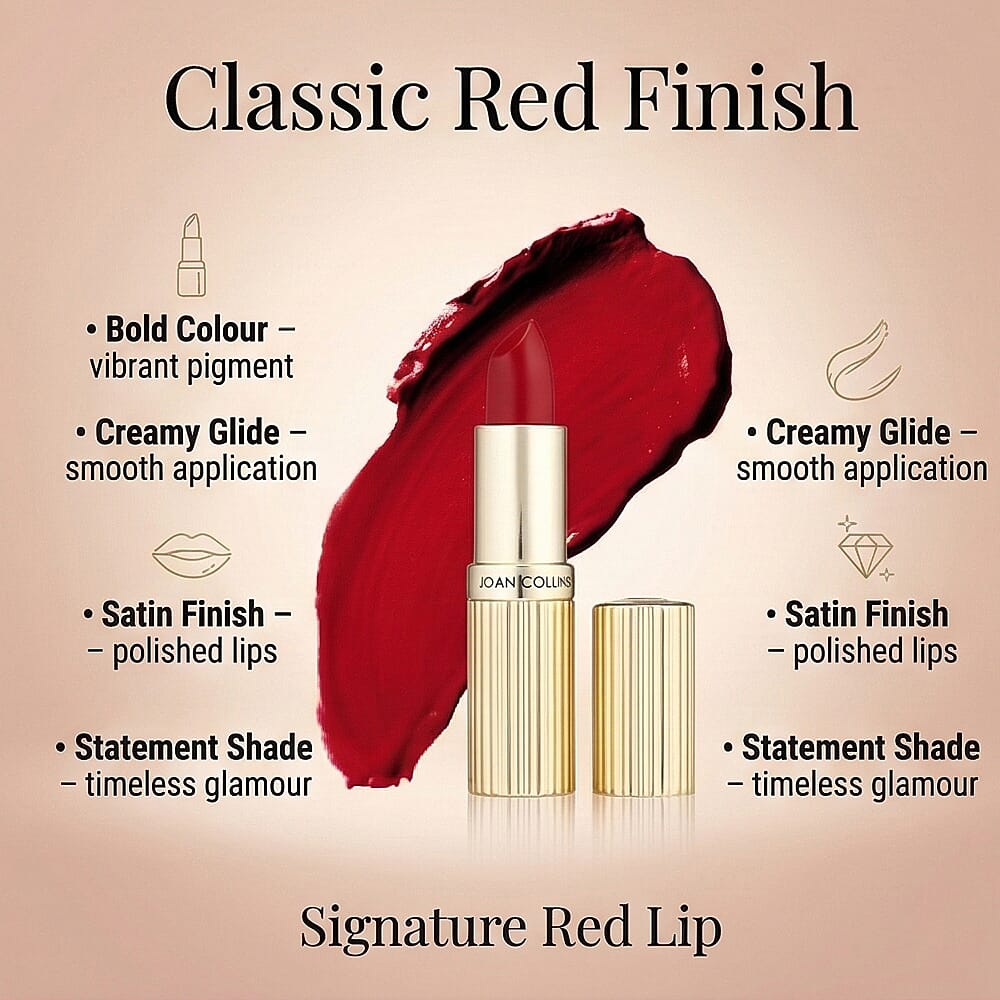 Joan Collins Timeless Beauty Compact Duo Lipstick & Powder - Helena (Red)