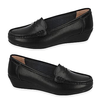 https://tjcuk.sirv.com/Products/85/1/8512805/Down-To-Earth-Womens-Action-Leather-Comfort-Wedge-Loafers-Size-8-Black_8512805.jpg?w=342&h=342