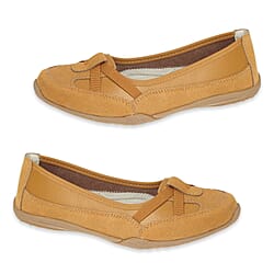 Criss-Cross Elasticated Vamp Straps Ballerina Shoe