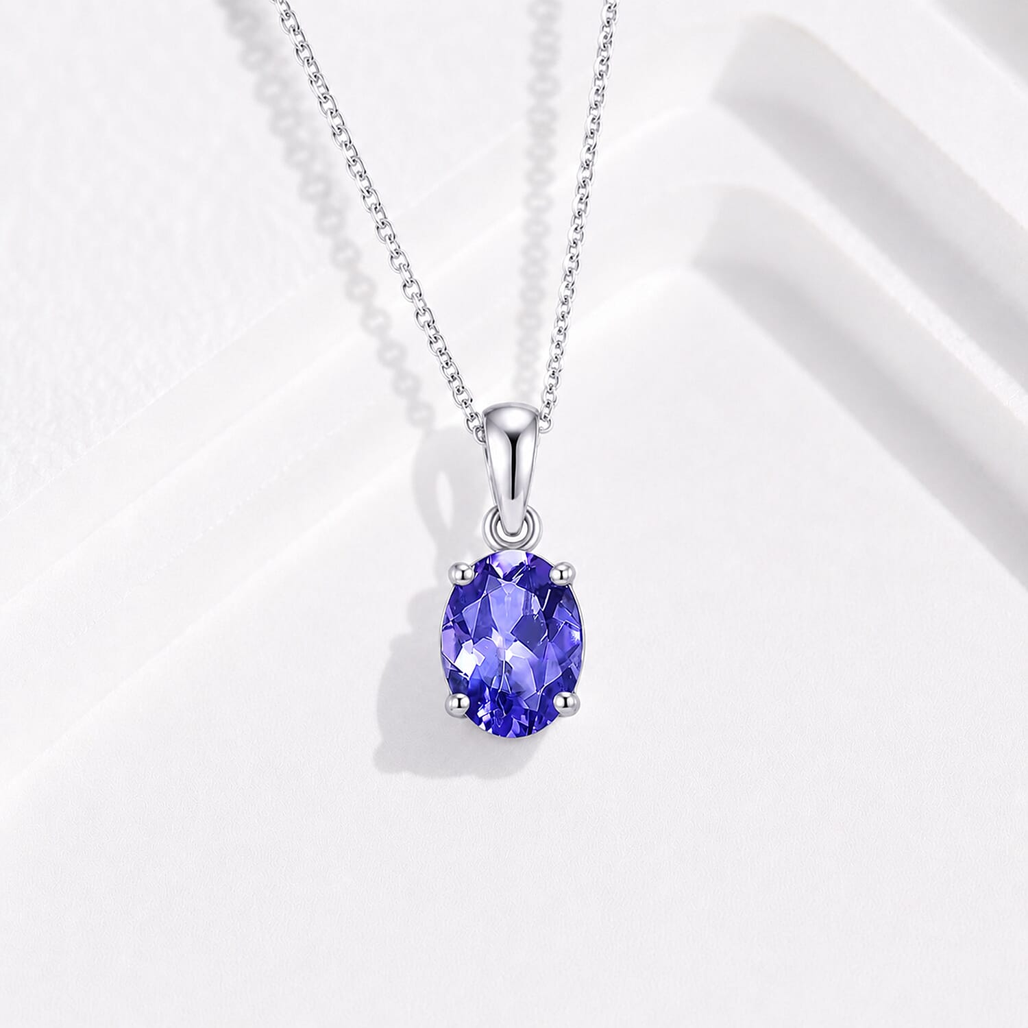 Rhapsody 950 Platinum AAAA Tanzanite Oval Solitaire Pendant 1.05 Ct