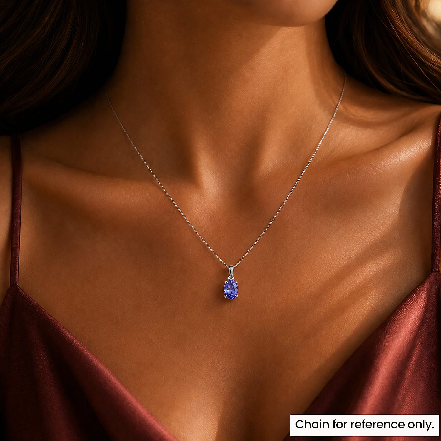 Rhapsody 950 Platinum AAAA Tanzanite Oval Solitaire Pendant 1.05 Ct