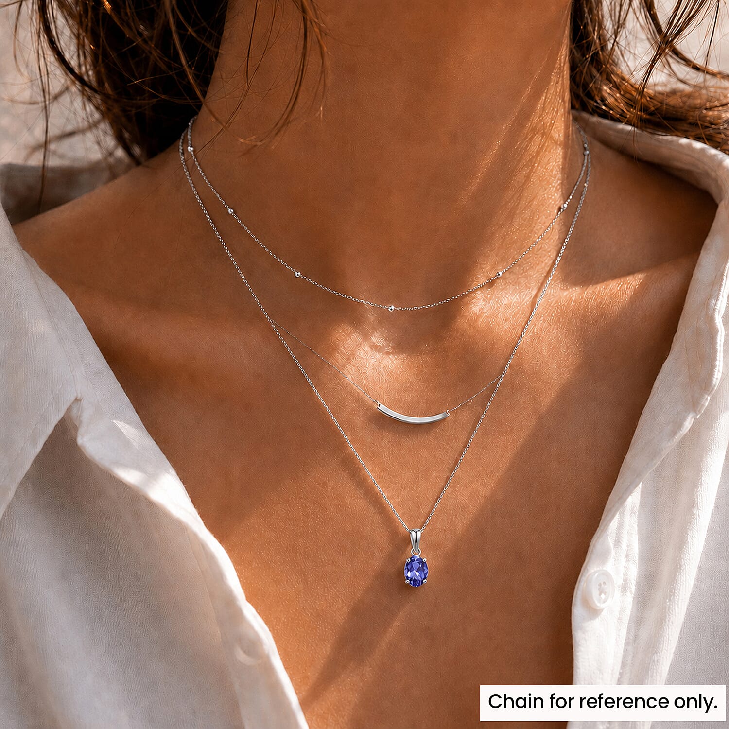 Rhapsody 950 Platinum AAAA Tanzanite Oval Solitaire Pendant 1.05 Ct