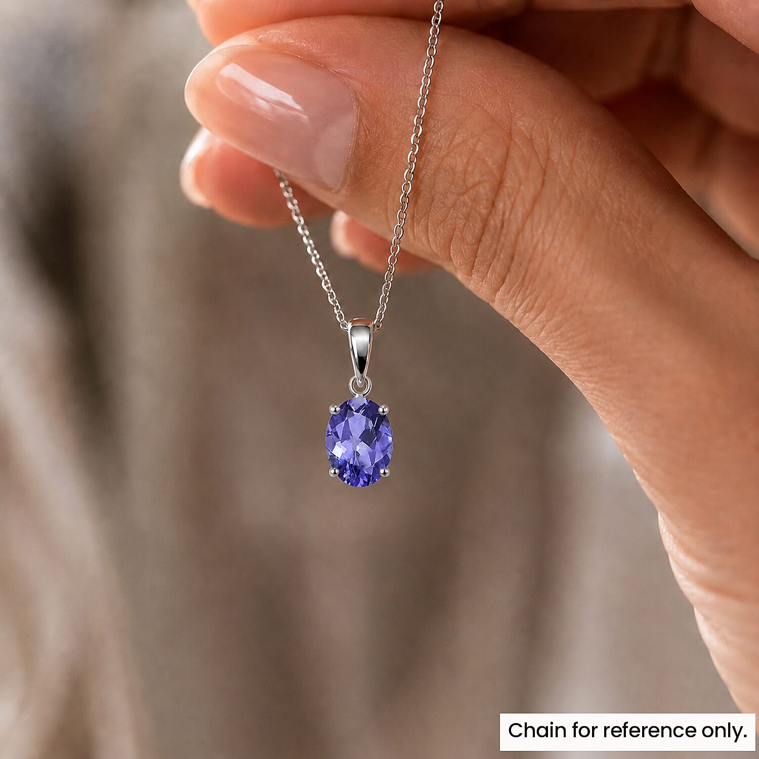Rhapsody 950 Platinum AAAA Tanzanite Oval Solitaire Pendant 1.05 Ct