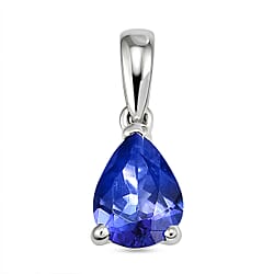 950 Platinum AAAA Tanzanite Pear Cut Solitaire Pendant 1.06 Ct, Platinum Wt. 1.13 Gms