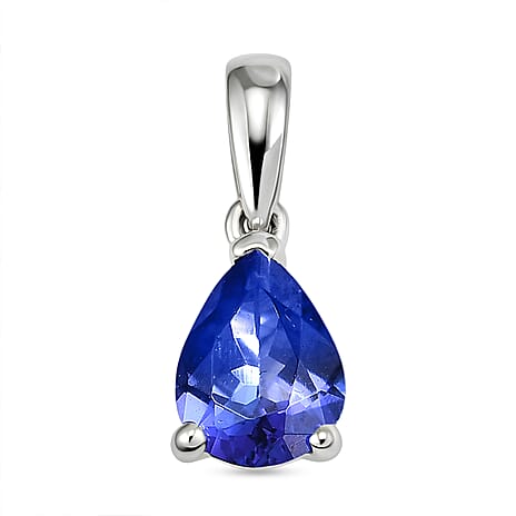 950 Platinum AAAA Tanzanite Pear Cut Solitaire Pendant 1.06 Ct, Platinum Wt. 1.13 Gms