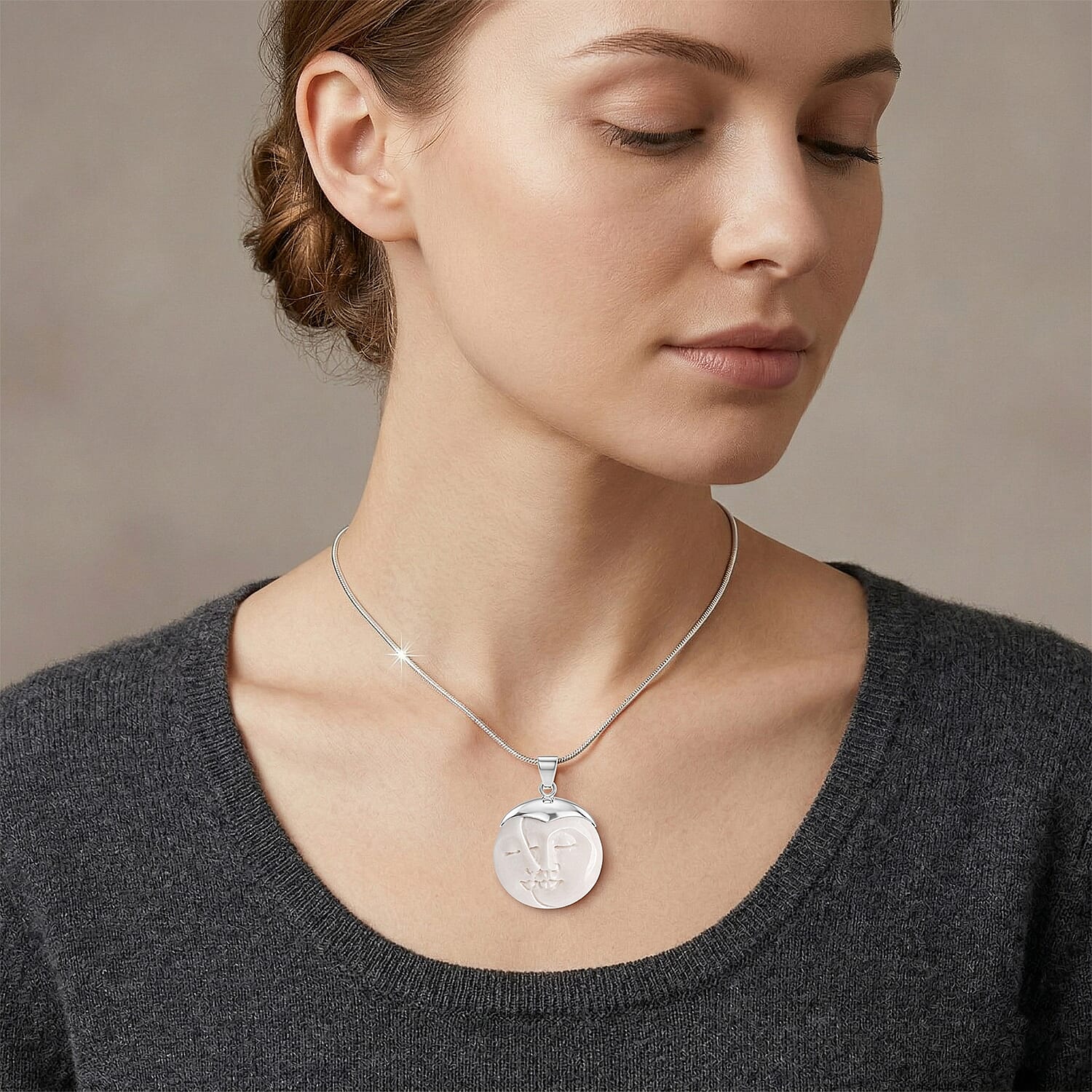 Royal Bali Collection - Ox Bone Sterling Silver Pendant 8.00 Ct.