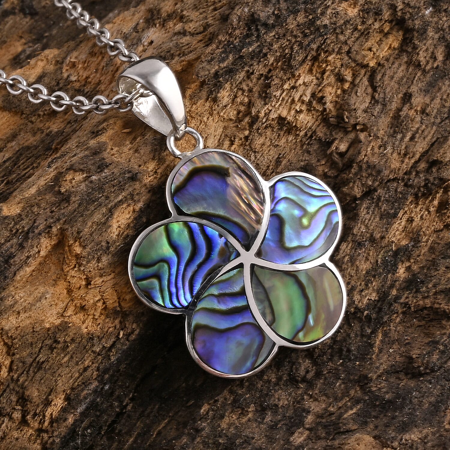 Royal Bali Collection - D'Joy Abalone Shell Sterling Silver Pendant 3.60 Ct