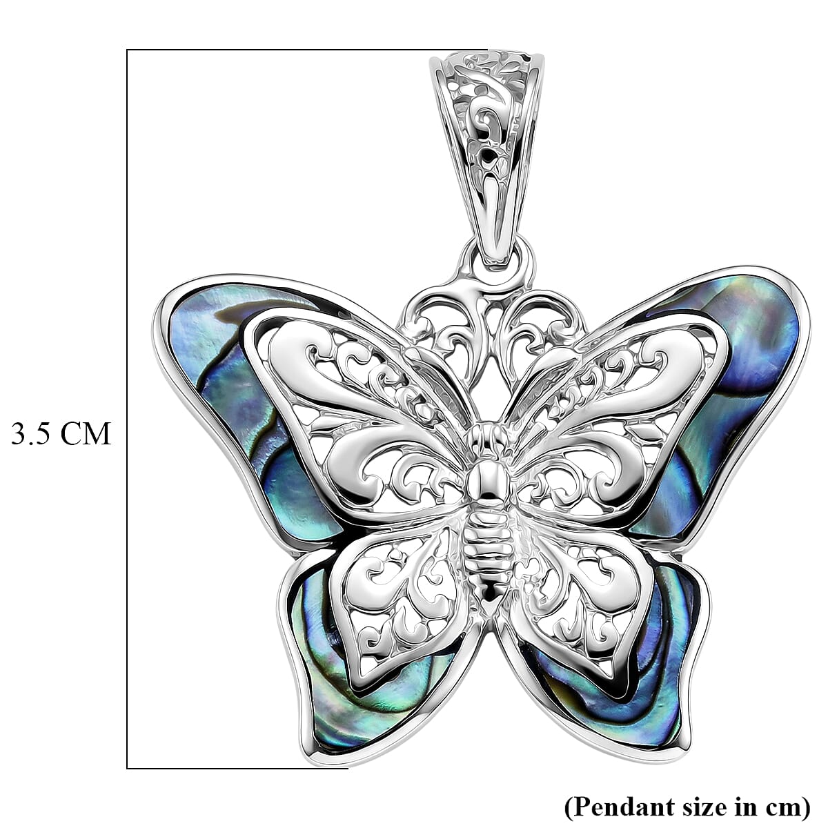 Royal Bali Collection - D'Joy Abalone Shell Sterling Silver Pendant 2.00 Ct.