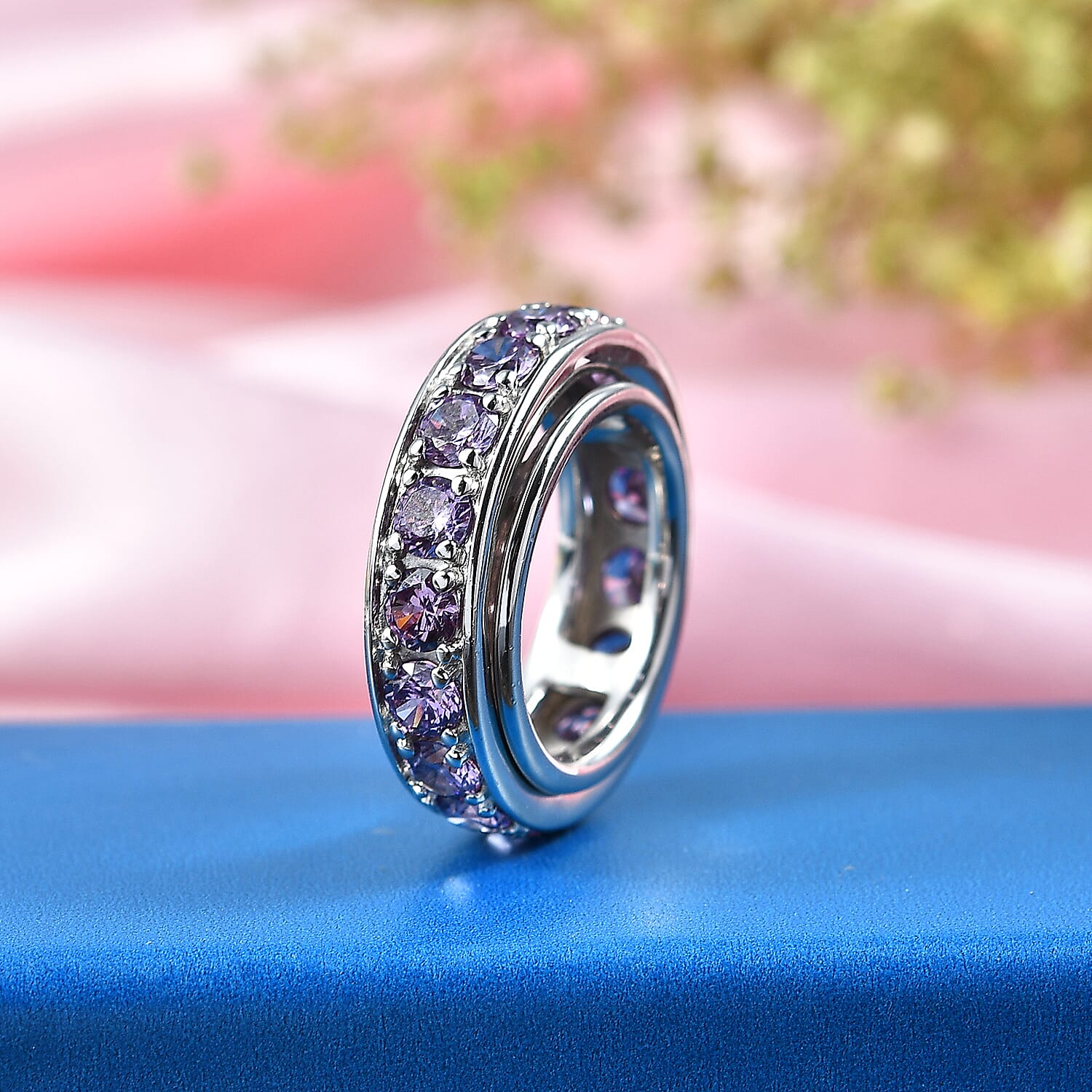 EverTrue - Amethyst Cubic Zirconia Eternity Band Ring 7.50 Ct.