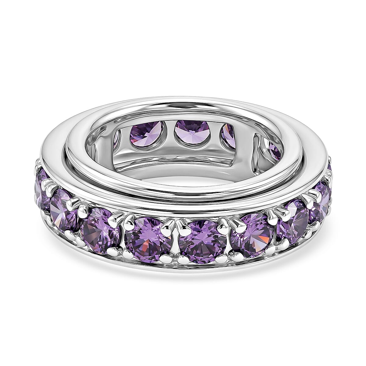 EverTrue - Amethyst Cubic Zirconia Eternity Band Ring 7.94 Ct.