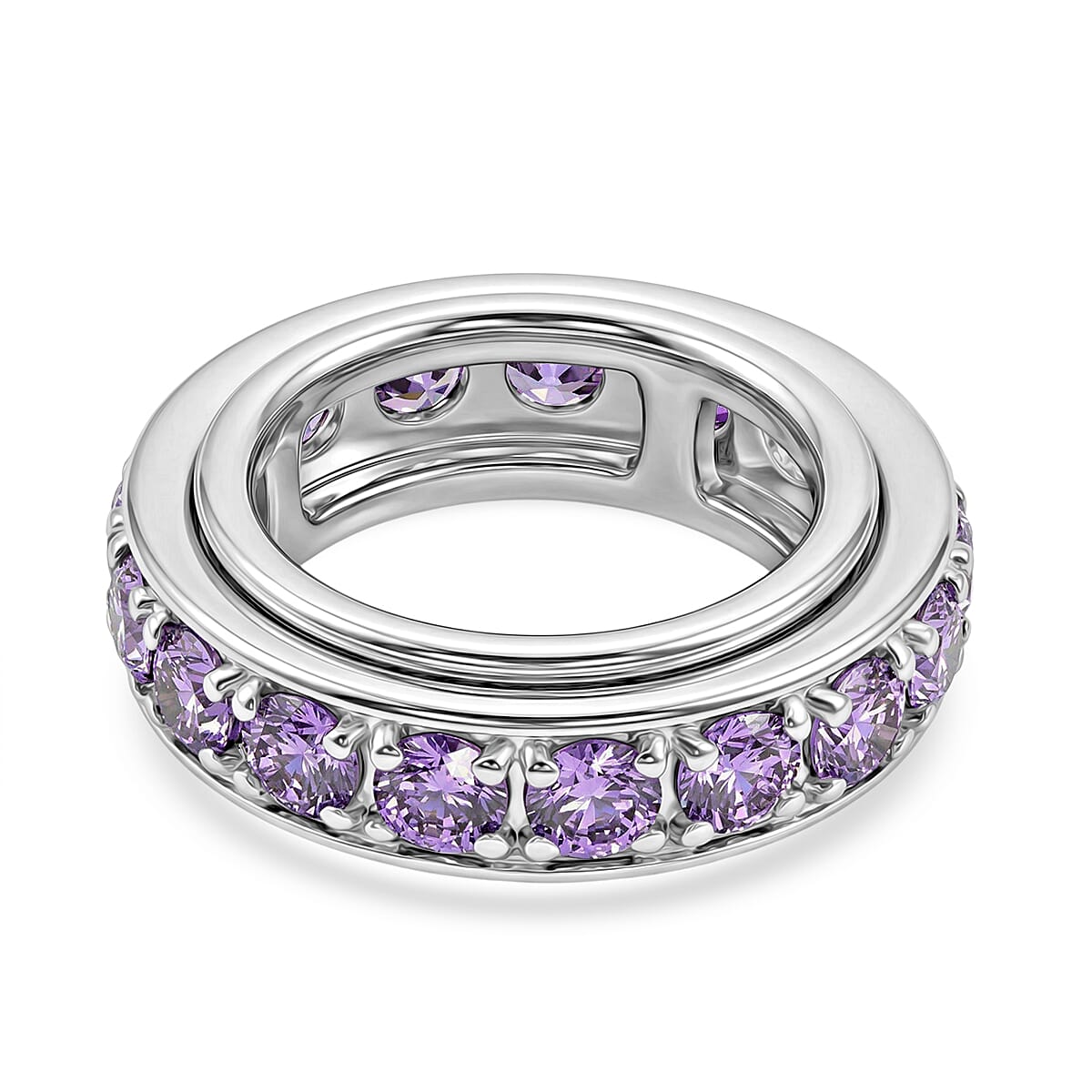 EverTrue - Amethyst Cubic Zirconia Eternity Band Ring 8.38 Ct.