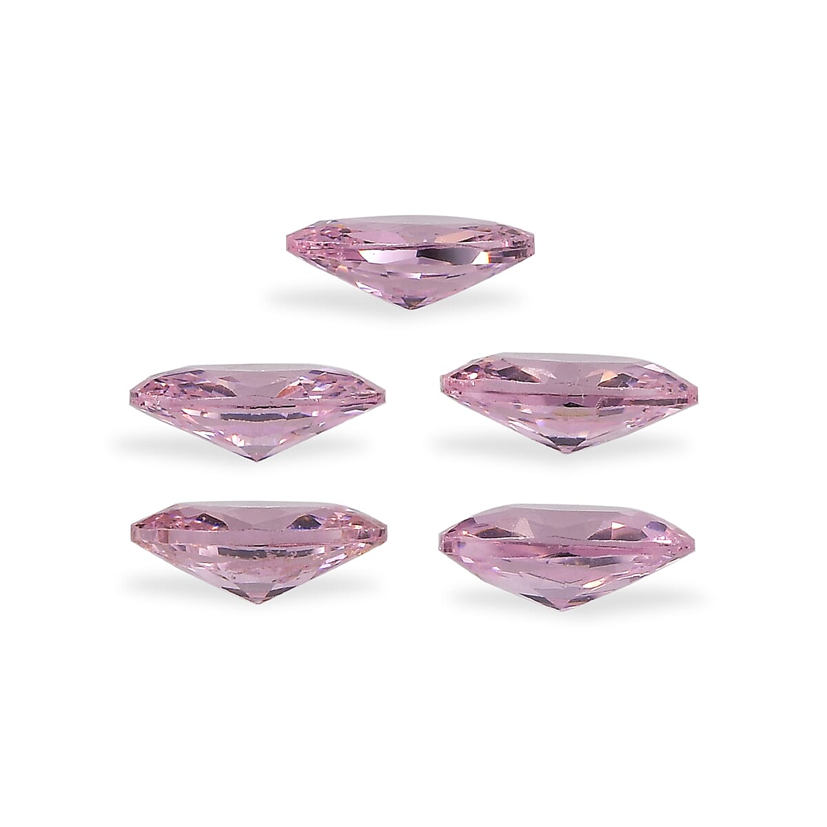 Set Of 5 Pink Cubic Zirconia Oval Cut 5X3 mm Gemstone, 1.63 Ct