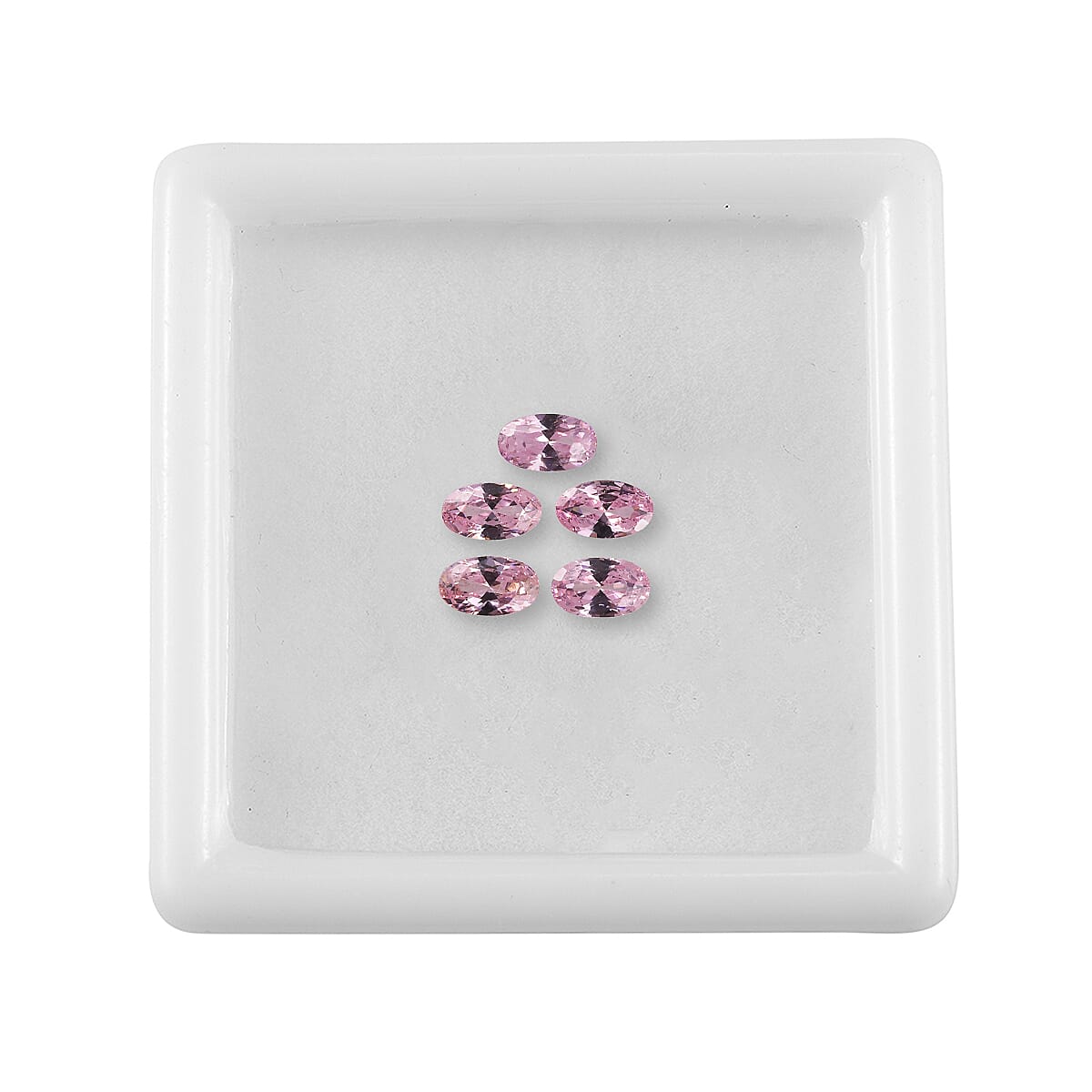 Set Of 5 Pink Cubic Zirconia Oval Cut 5X3 mm Gemstone, 1.63 Ct