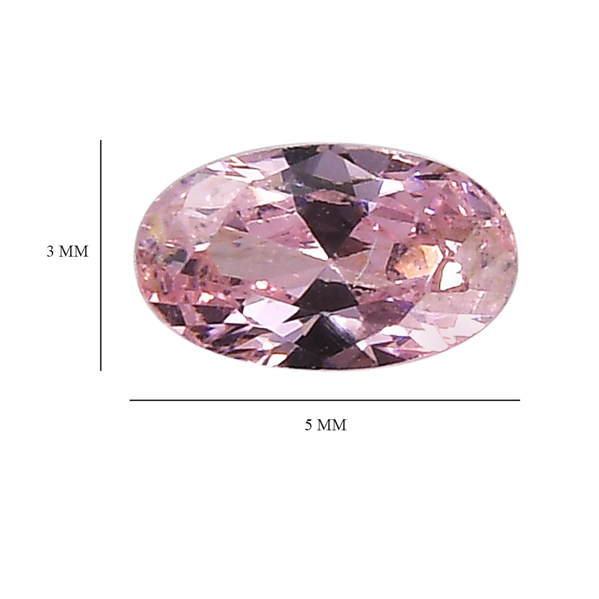 Set Of 5 Pink Cubic Zirconia Oval Cut 5X3 mm Gemstone, 1.63 Ct