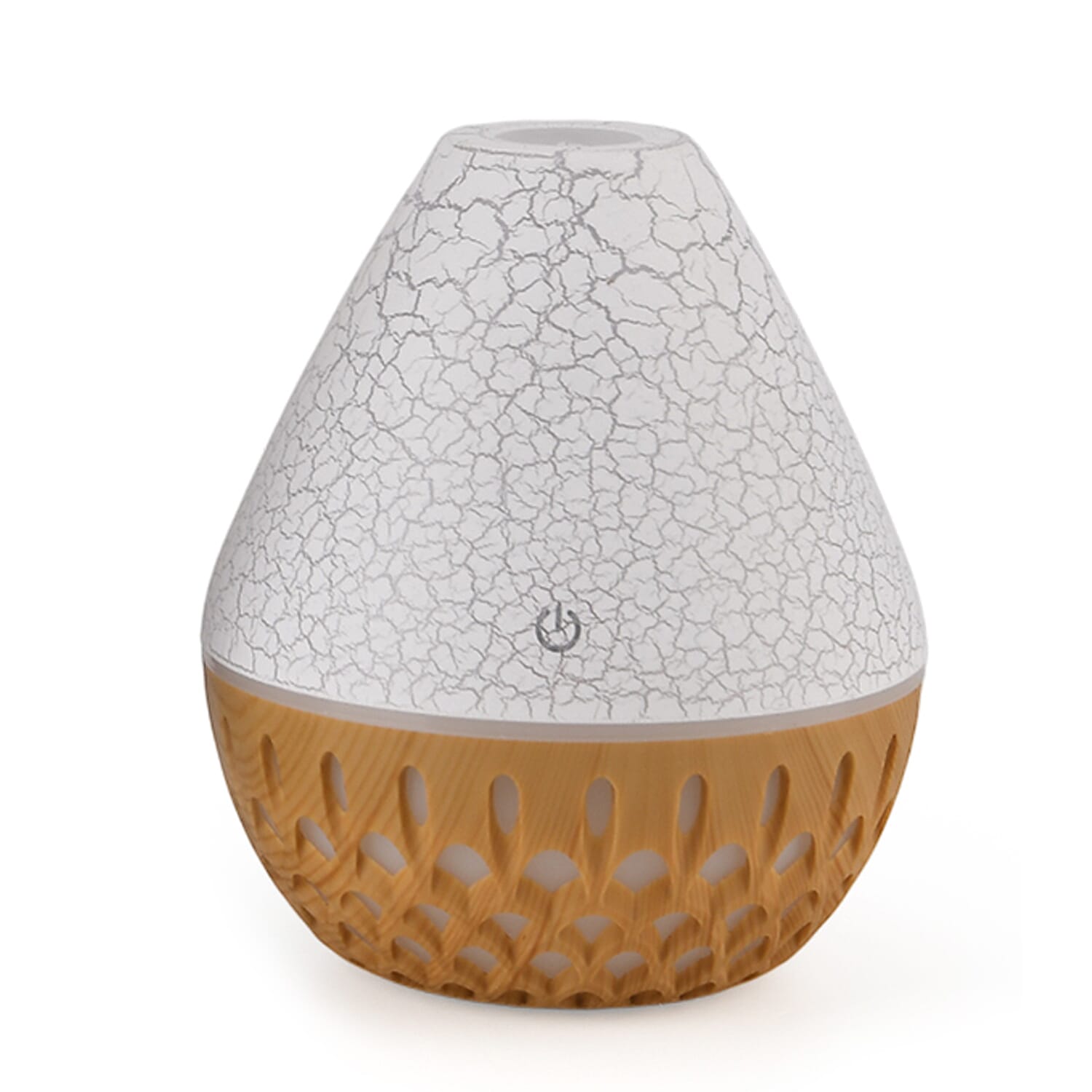 Ultrasonic Humidifier and 7 Essential Oils - Peppermint,  Jasmine, Lemongrass, Eucalyptus, Rose, Lavender, Orange (200ml) - White - Light Brown