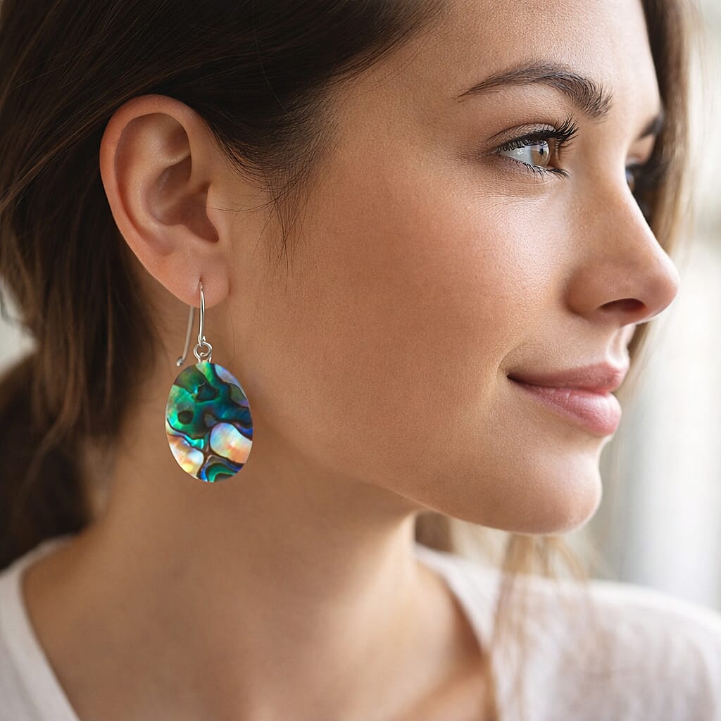 Royal Bali Collection - Abalone Shell Sterling Silver Earring with Hook 8.00 Ct.