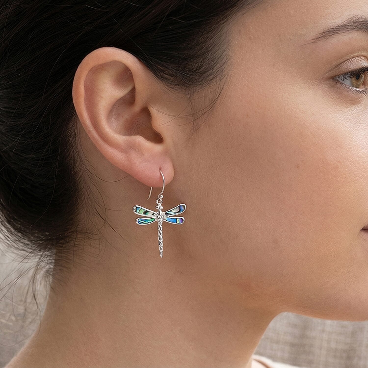 Royal Bali Collection - Abalone Shell Sterling Silver Earring with Hook 15.20 Ct.