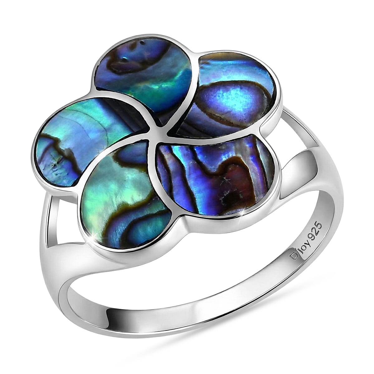 Royal Bali Collection - D'Joy Abalone Shell Sterling Silver Floral Ring 1.50 Ct.