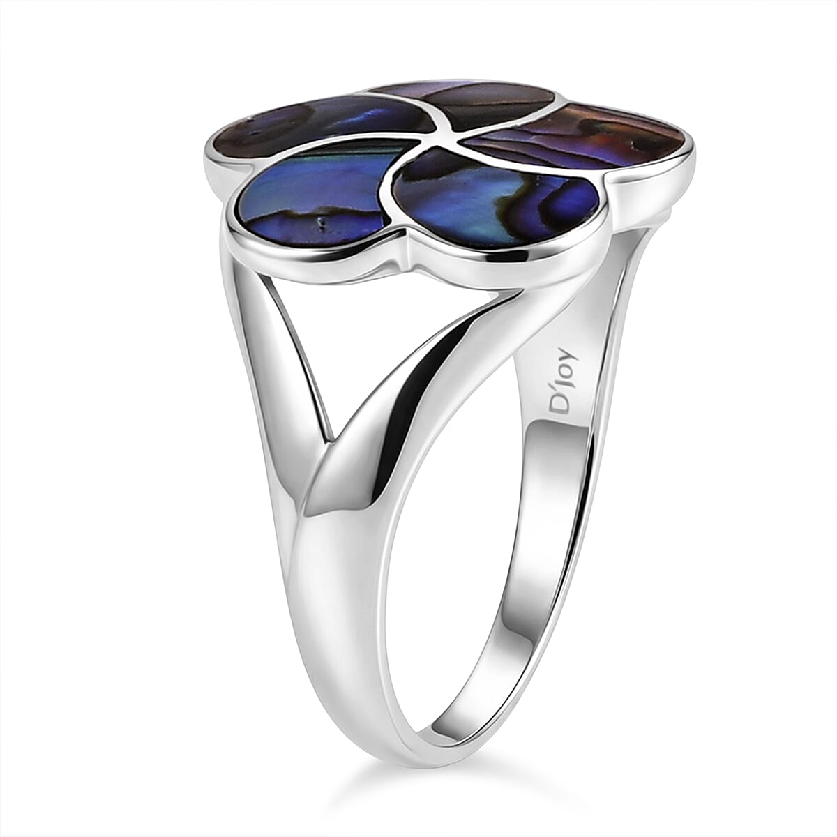 Royal Bali Collection - D'Joy Abalone Shell Sterling Silver Floral Ring 1.50 Ct.