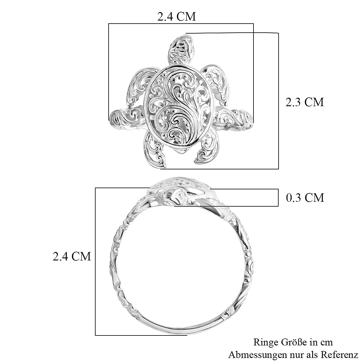Royal Bali Collection - D'Joy Sterling Silver Turtle Ring