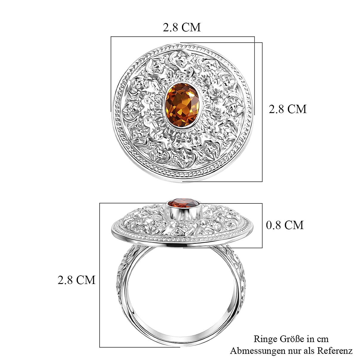 Royal Bali Collection - D'Joy Crimson Fire Opal Sterling Silver Cluster Disc Ring 1.50 Ct.
