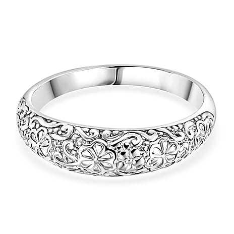 Royal Bali Collection - Sterling Silver Floral Band Ring