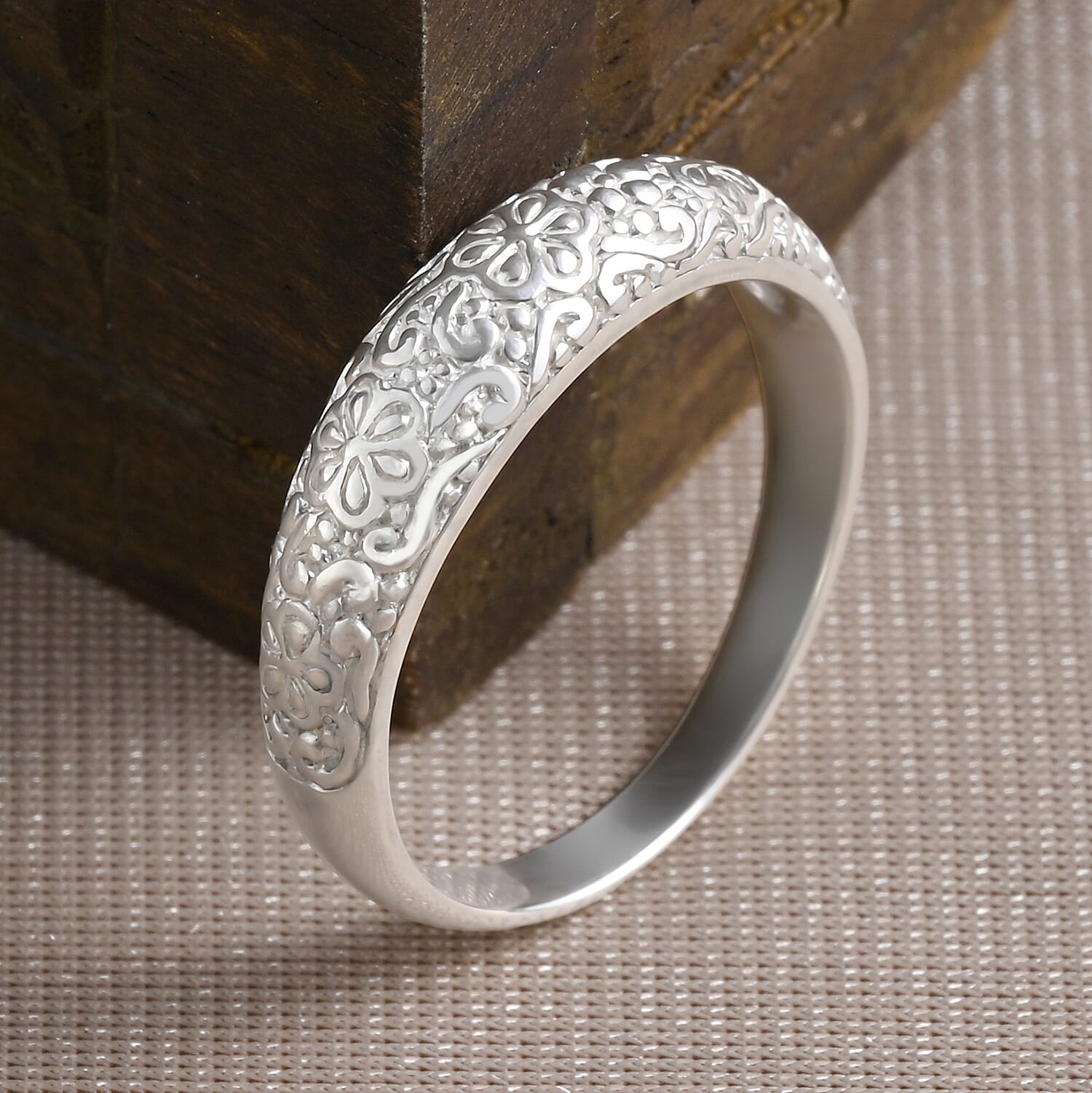 Royal Bali Collection - Sterling Silver Floral Band Ring