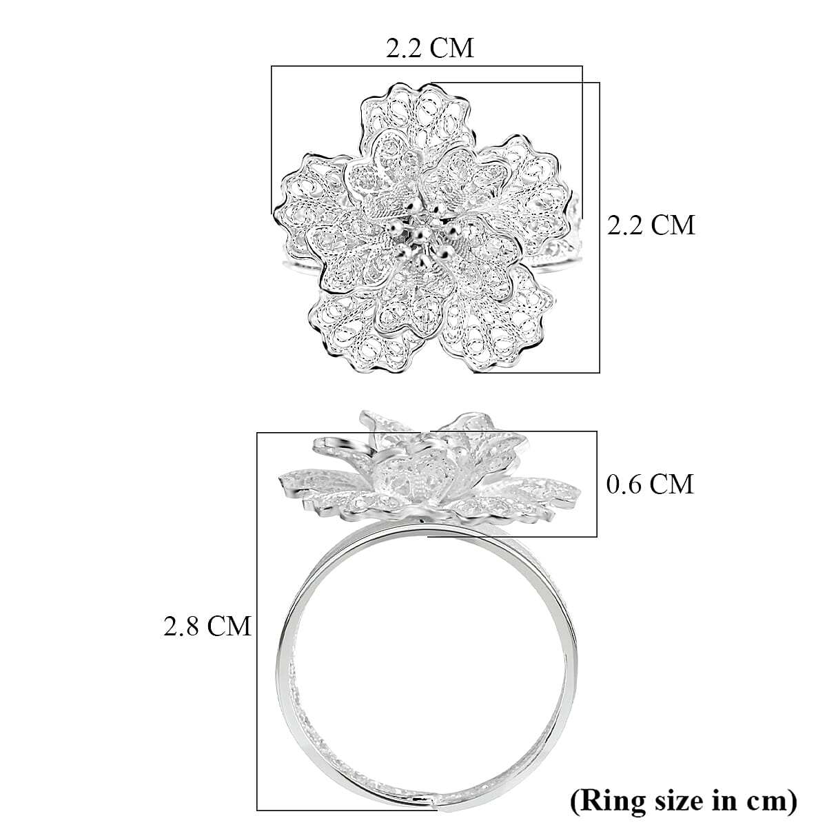 Royal Bali Collection - Sterling Silver Floral Ring