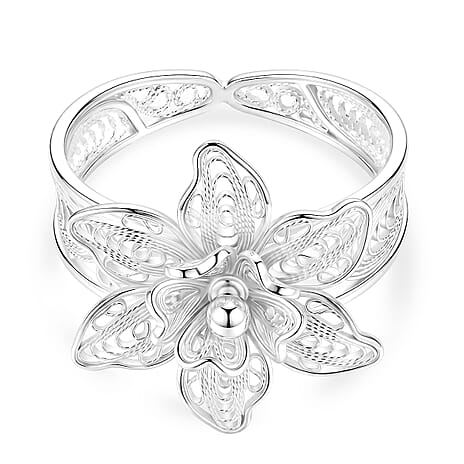 Royal Bali Collection - Sterling Silver Floral Ring