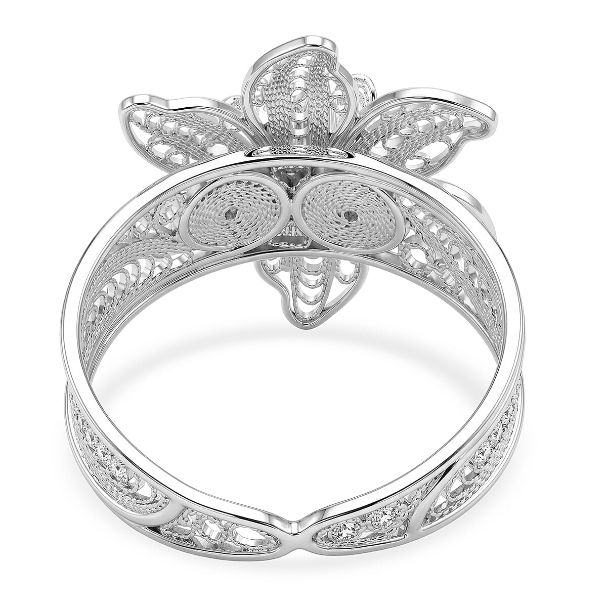 Royal Bali Collection - Sterling Silver Floral Ring