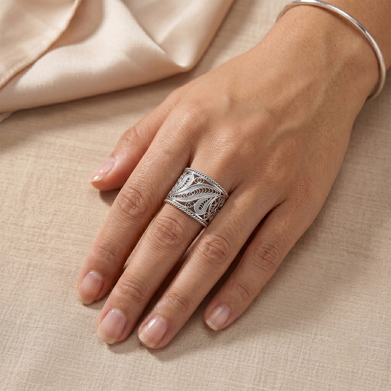 Royal Bali Collection - Sterling Silver Filigree Ring
