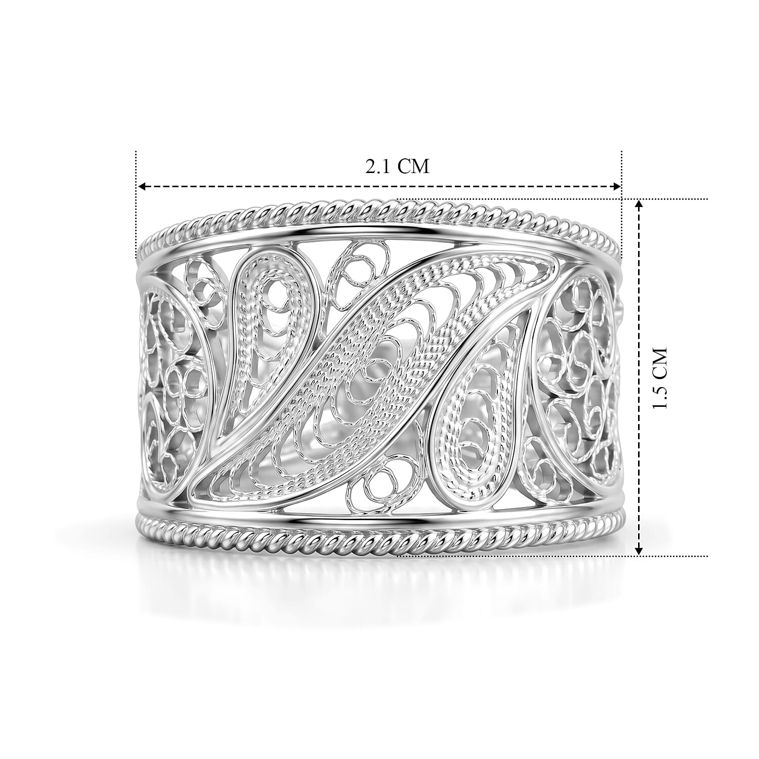 Royal Bali Collection - Sterling Silver Filigree Ring