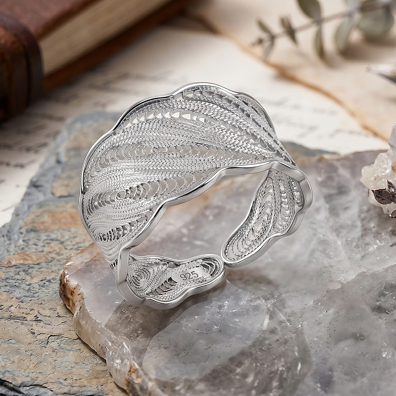 Royal Bali Collection - Sterling Silver Feather Ring