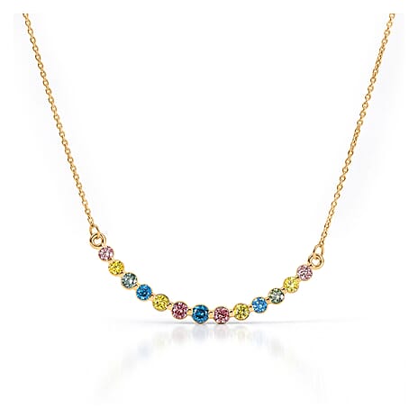 Luxuriant - Lab Grown Multi Colour Diamond (SI-G-H) Necklace (Size - 20) in 18K Vermeil Yellow Gold Plated Sterling Silver 1.00 Ct.