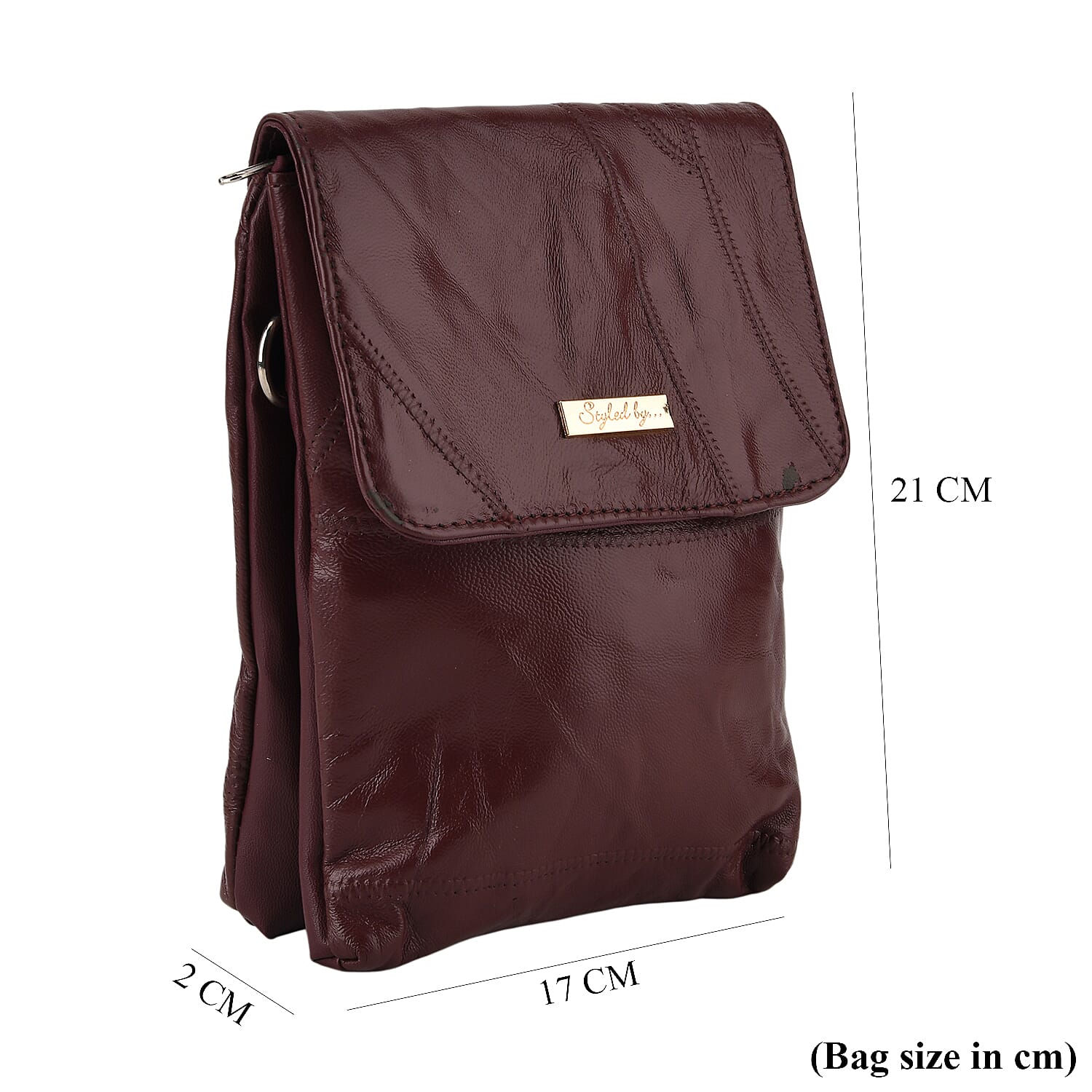 Styled By Crossbody Bag (Size - One Size) - Burgundy