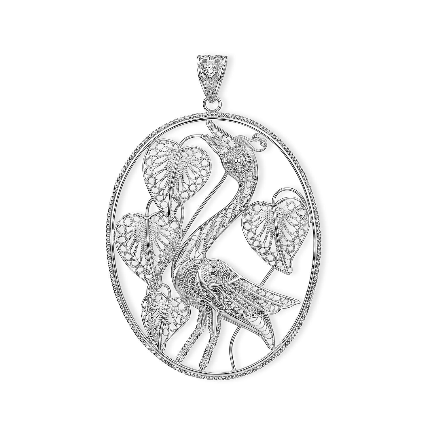 Royal Bali Collection - Sterling Silver Flamingo Pendant