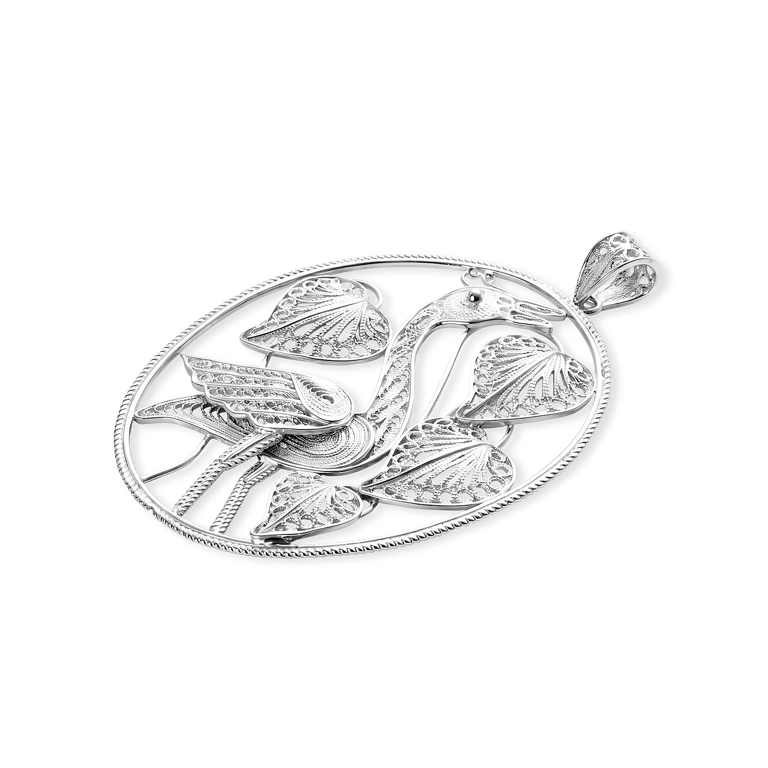 Royal Bali Collection - Sterling Silver Flamingo Pendant