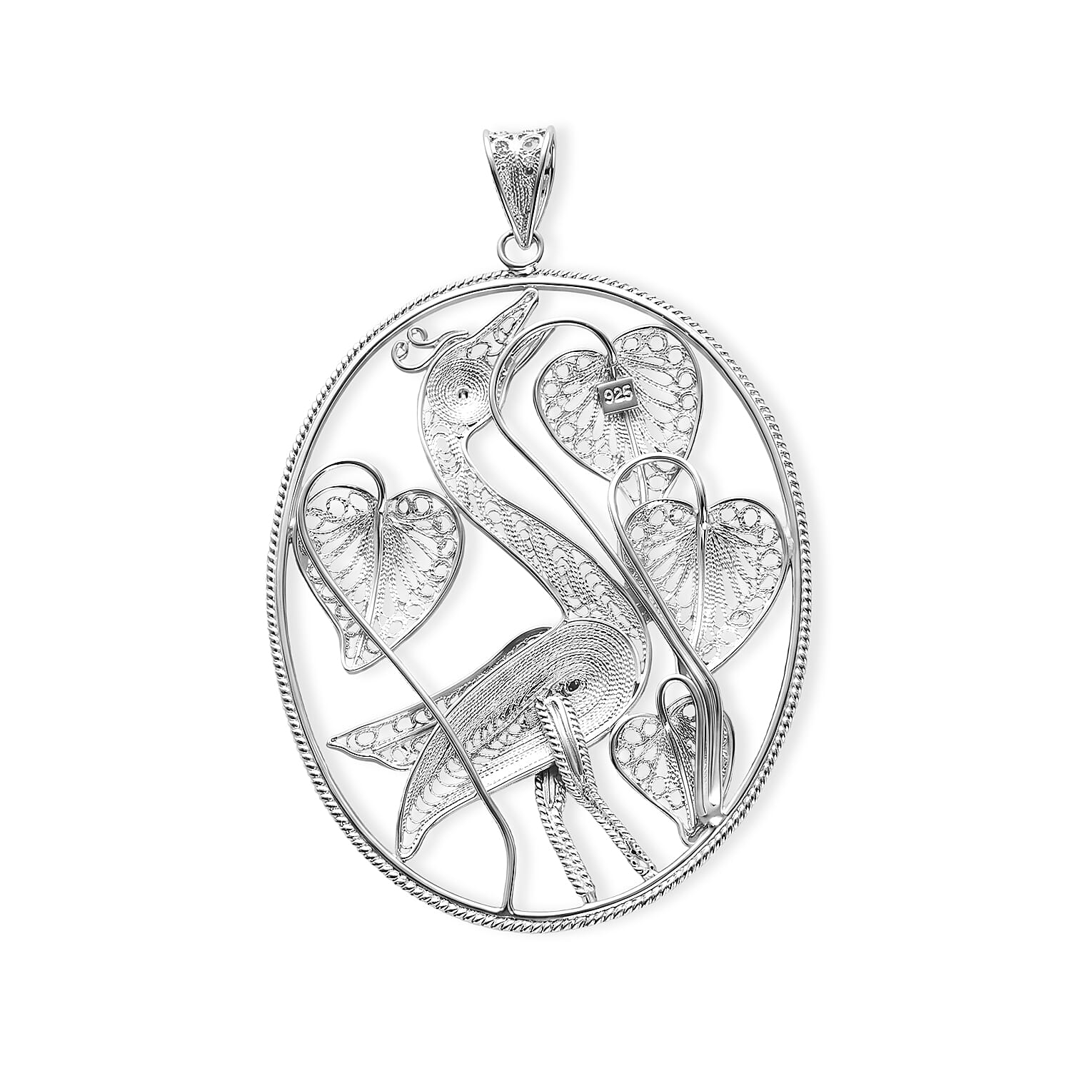 Royal Bali Collection - Sterling Silver Flamingo Pendant