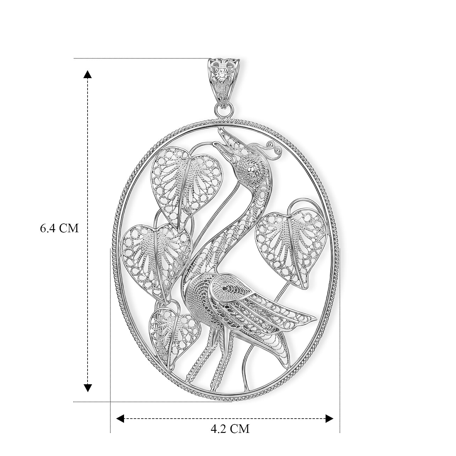 Royal Bali Collection - Sterling Silver Flamingo Pendant