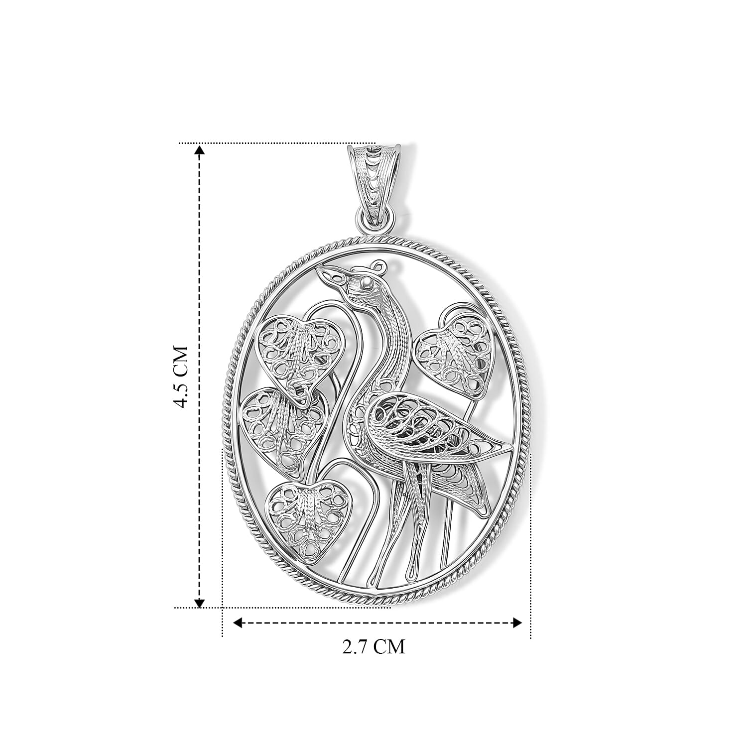 Royal Bali Collection - Sterling Silver Peacock Pendant