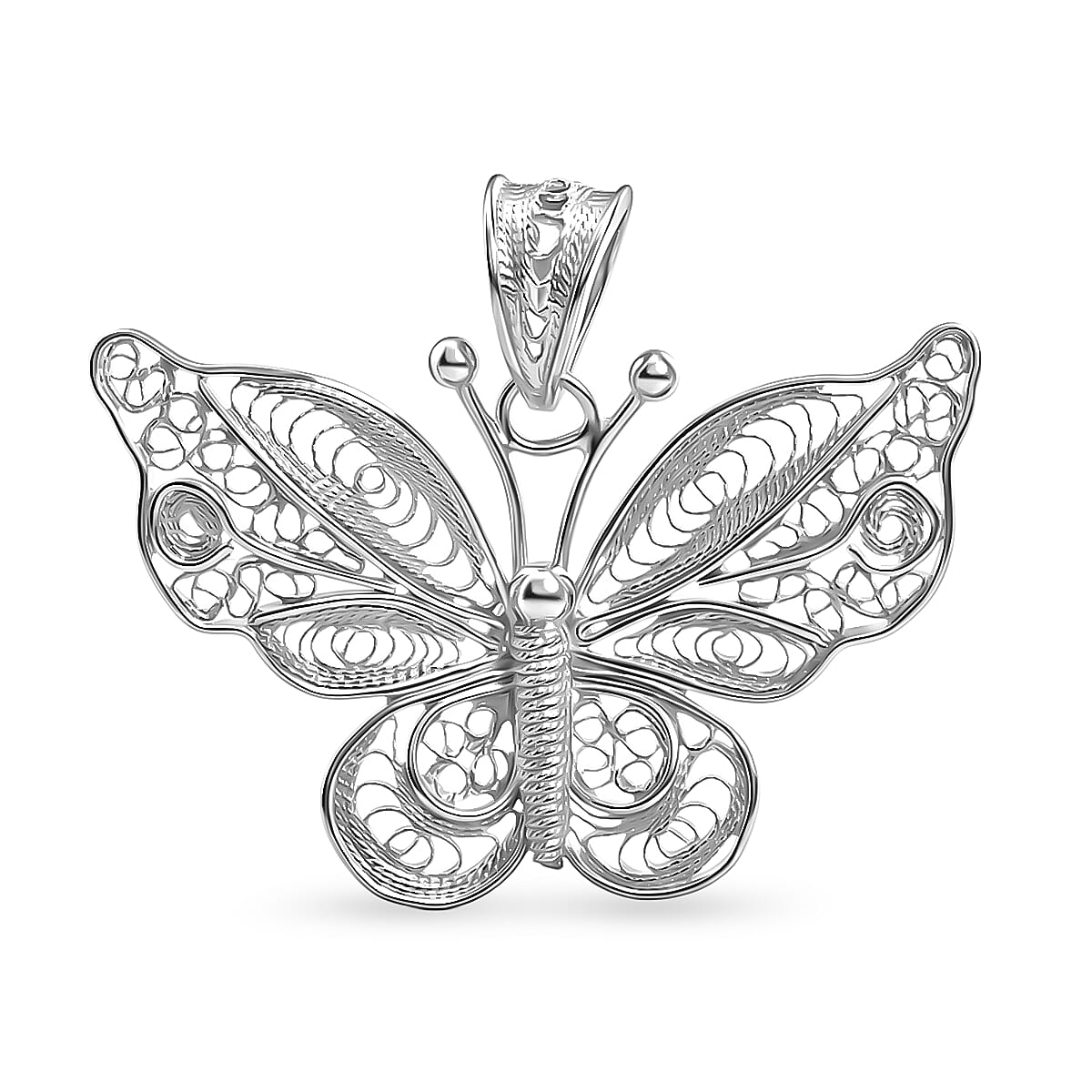 Royal Bali Collection - Sterling Silver Butterfly Pendant