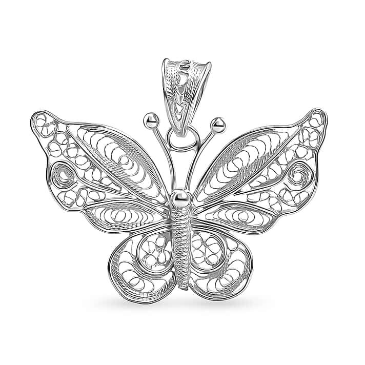 Royal Bali Collection - Sterling Silver Butterfly Pendant