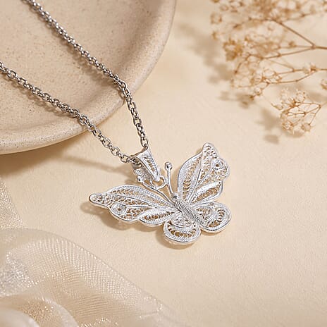 Royal Bali Collection - Sterling Silver Butterfly Pendant