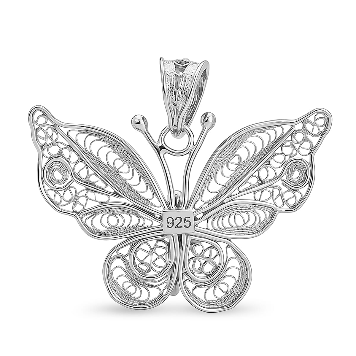 Royal Bali Collection - Sterling Silver Butterfly Pendant