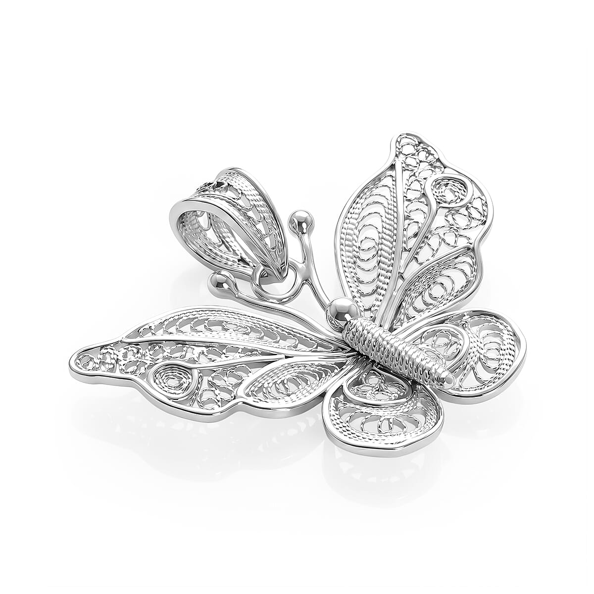 Royal Bali Collection - Sterling Silver Butterfly Pendant