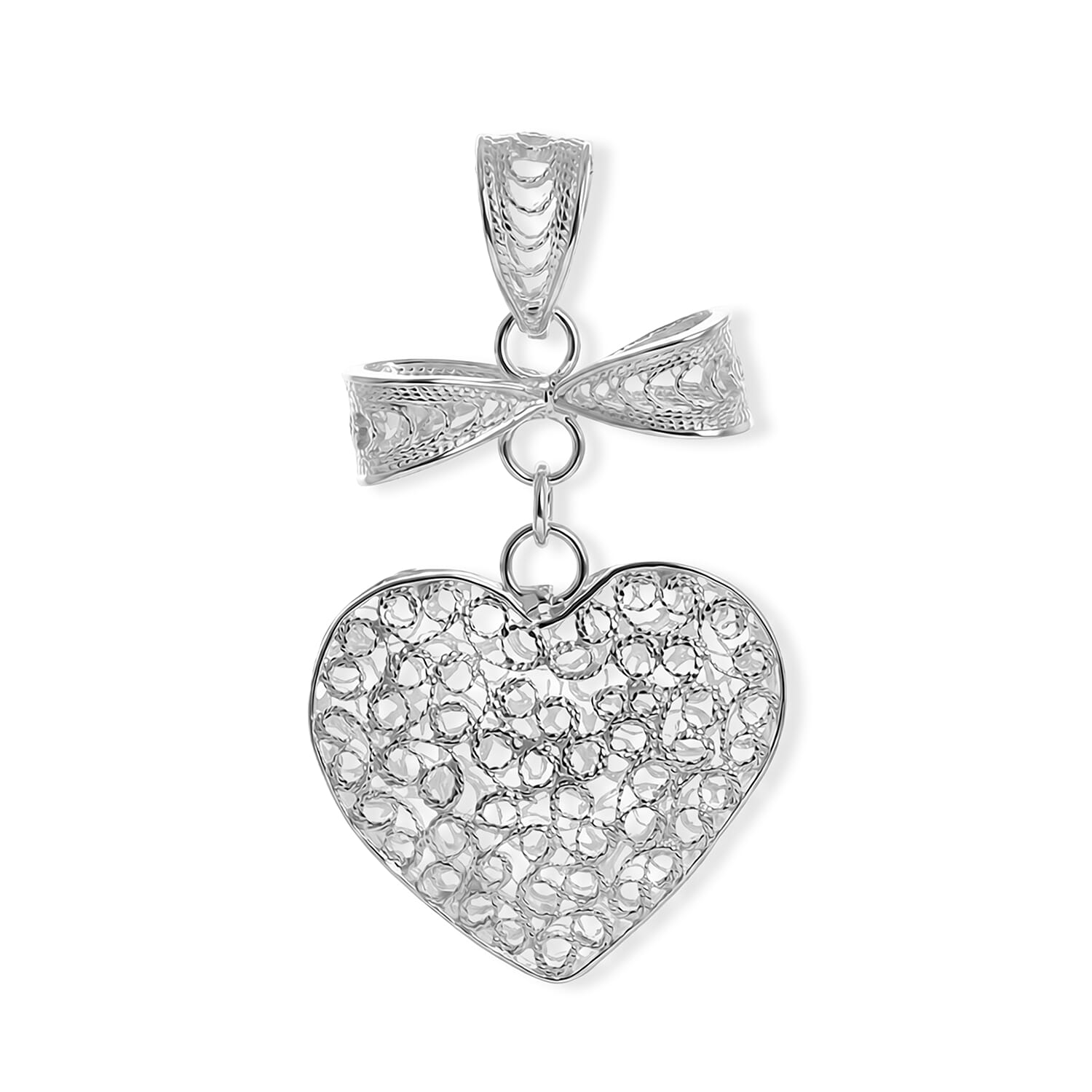 Royal Bali Collection - Sterling Silver Heart Pendant
