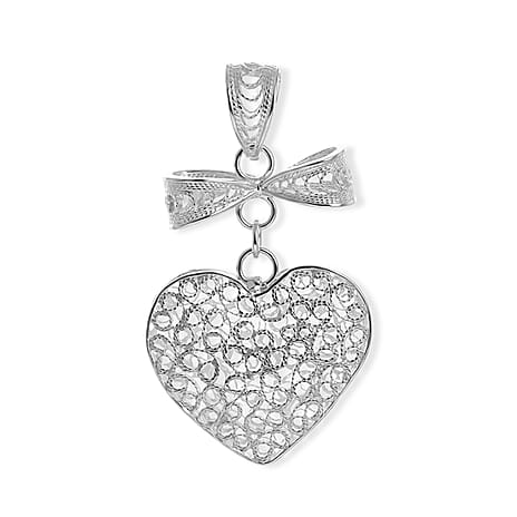 Royal Bali Collection - Sterling Silver Heart Pendant