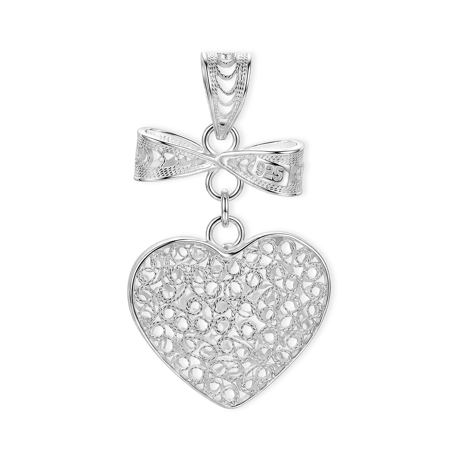 Royal Bali Collection - Sterling Silver Heart Pendant