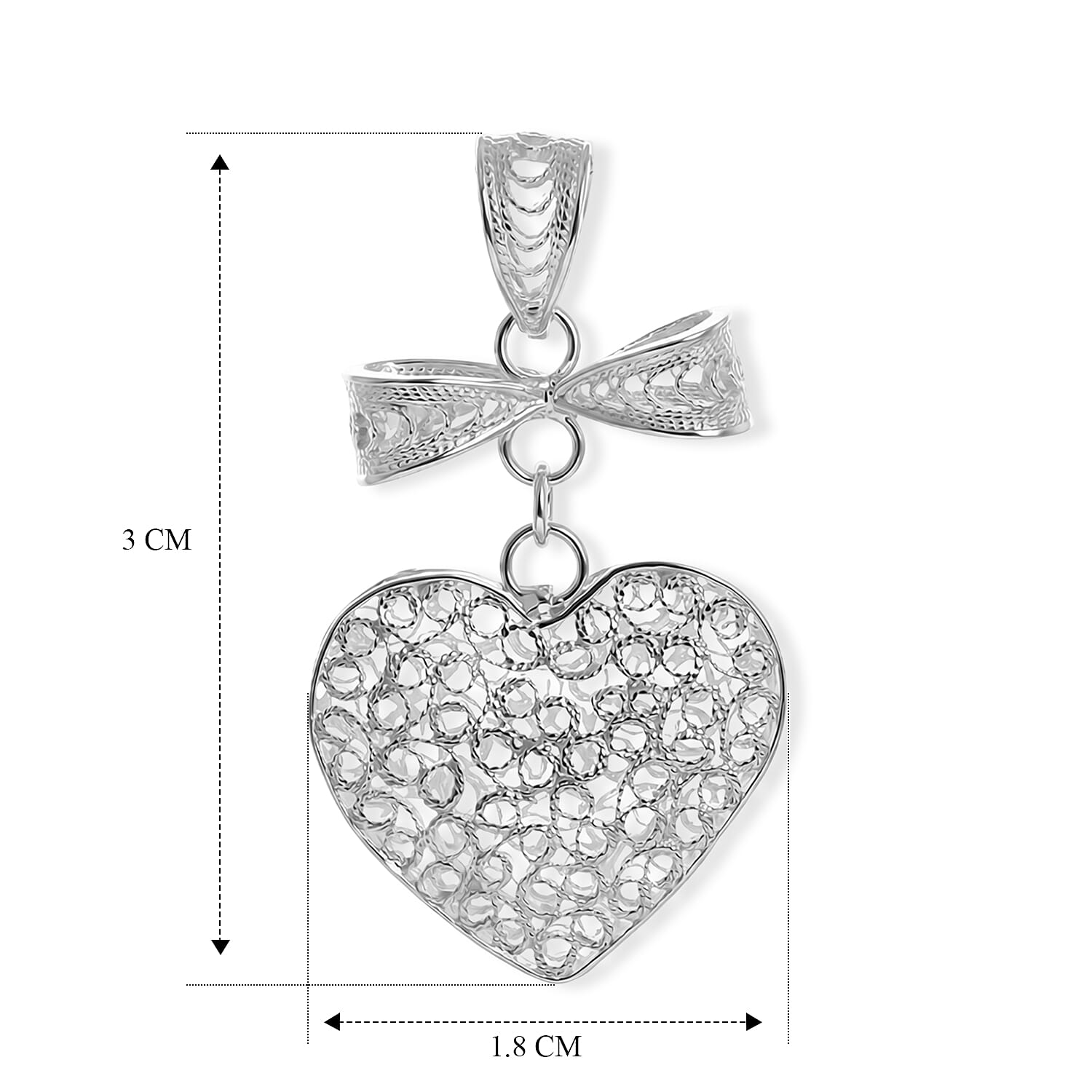 Royal Bali Collection - Sterling Silver Heart Pendant