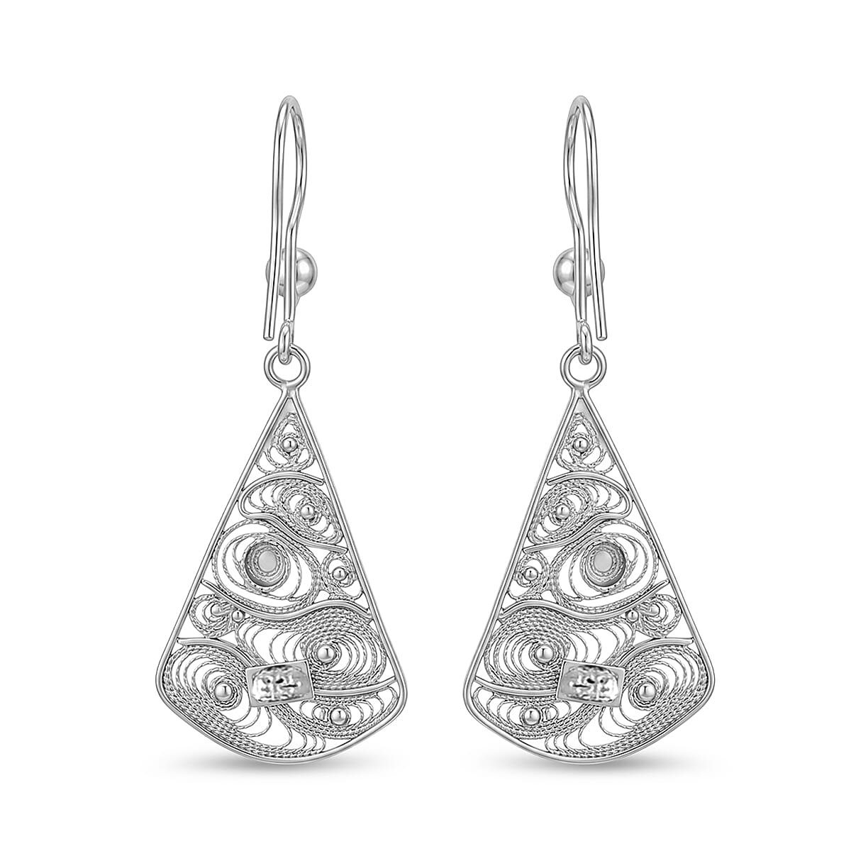 Royal Bali Collection - Sterling Silver Dangle Earring with Hook
